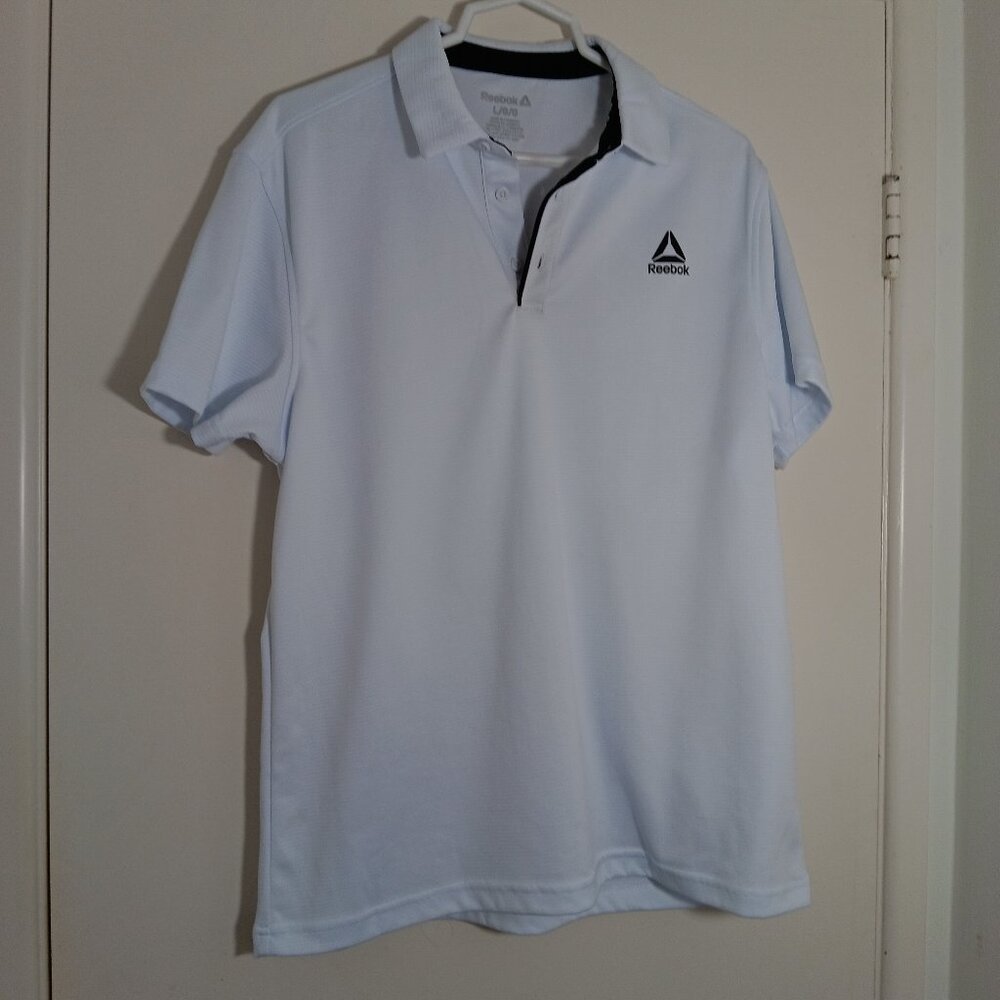 Reebok mens performance polo shirt large white